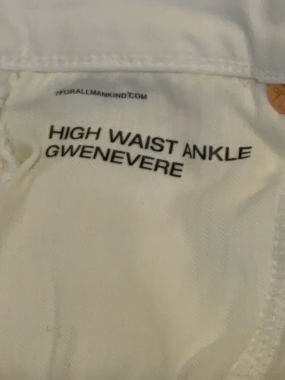 7 For All Mankind White High Waist Ankle Gwenevere, Size 23, NWT - Picture 3 of 10